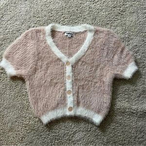 Verge girl fuzzy short sleeve cardi